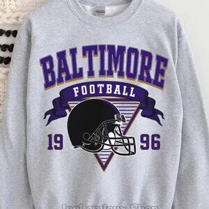 1996 Baltimore Ravens Football Sweatshirt Baltimore Ravens Shirt Sweater Retro